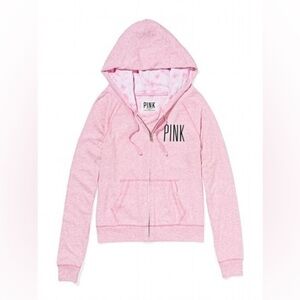 Victoria Secret PINK Lightweight Light Pink Perfect Zip Hoodie Size Medium EUC